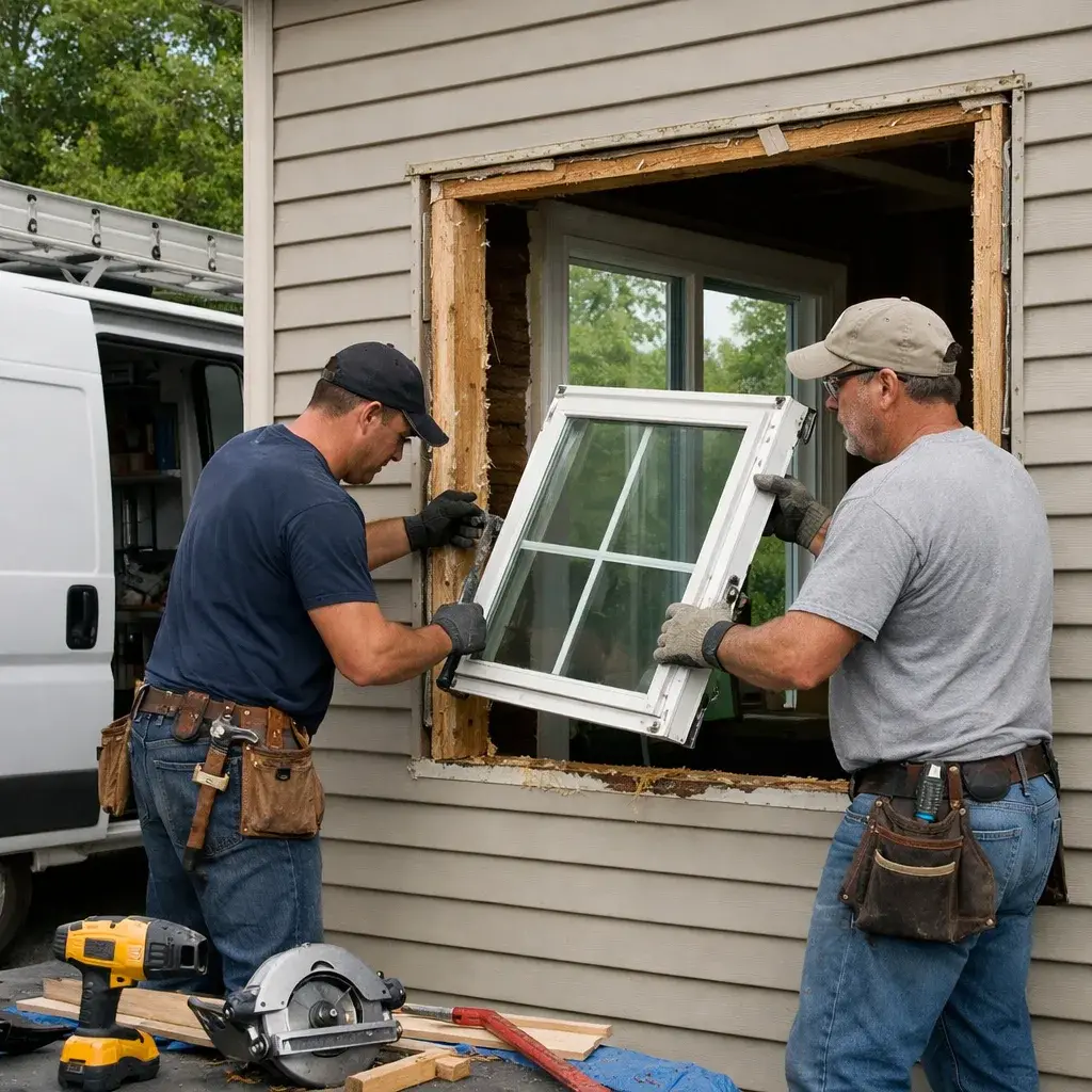 Boswell's Corner — window installation